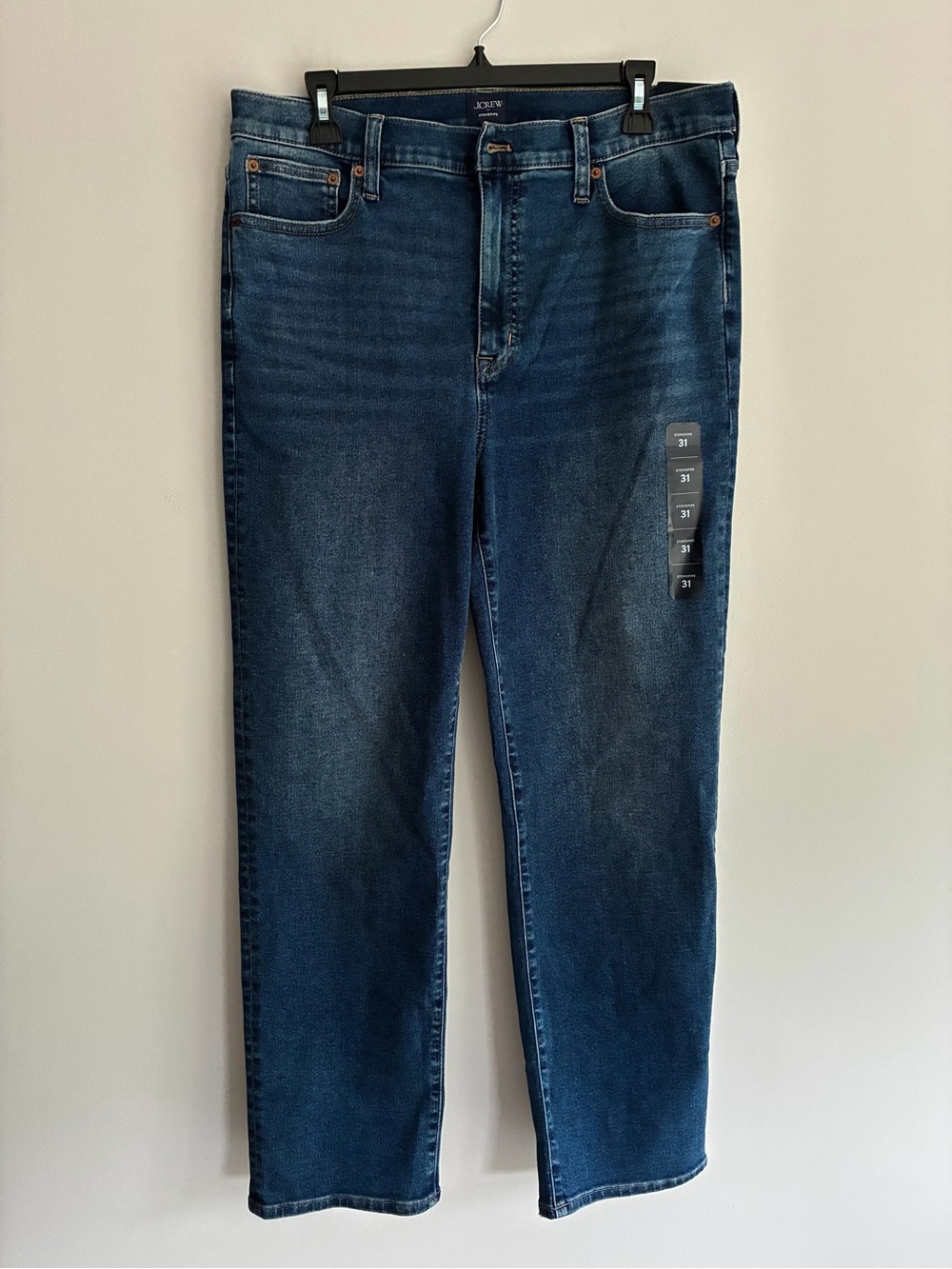 J. Crew Dark Blue Stovepipe High Rise Straight Jeans Size 31